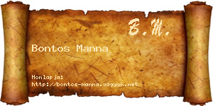 Bontos Manna névjegykártya
